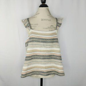 Madewell Knit Striped Ruffle Strap Tank Top